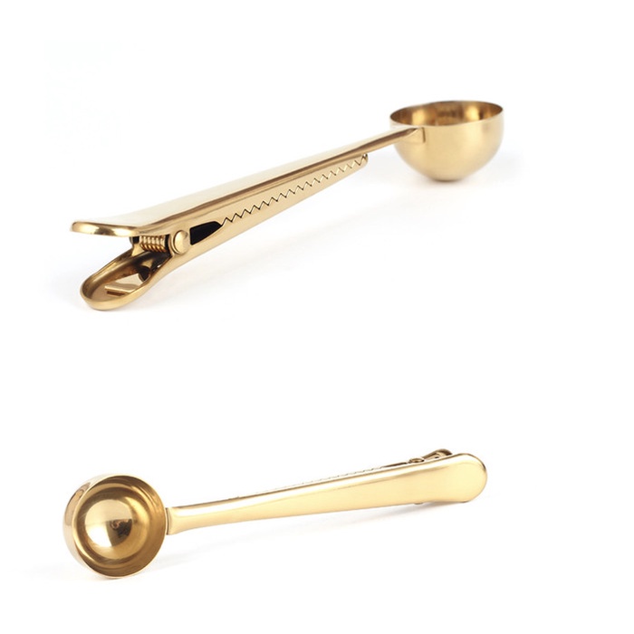 

Terlaris ✨ - Sendok takar kopi penjepit kemasan multifungsi seal clip warna gold 2.1.23