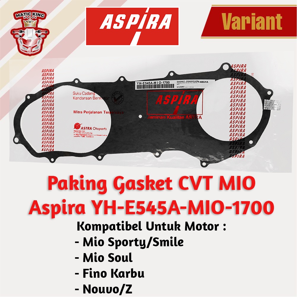 Paking Gasket blok CVT Yamaha Mio Sporty Smile Soul Fino Nouvo Z Karbu ASPIRA  YH-E545A-MIO-1700