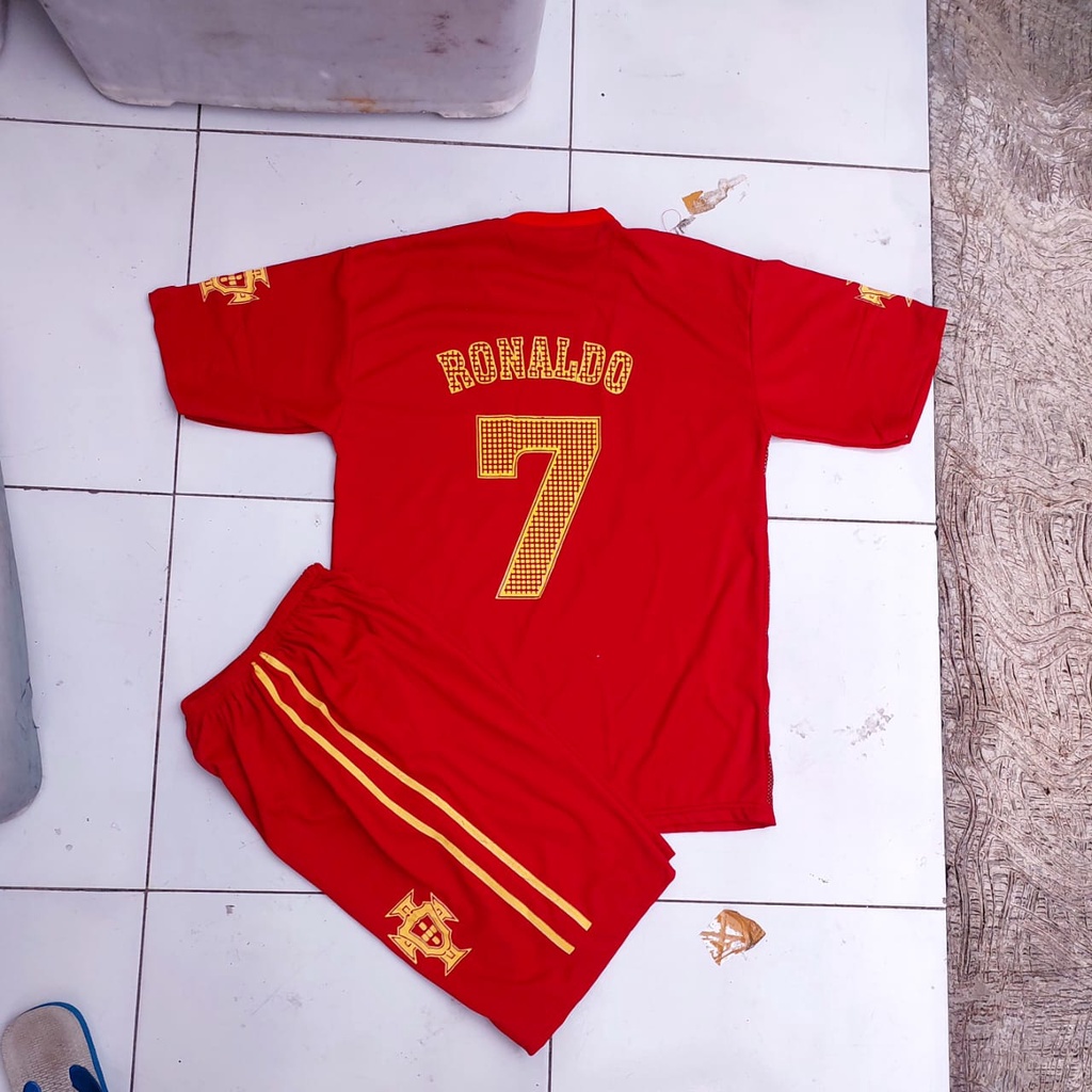 jersey baju bola anak portugal/setelan baju bola portugal