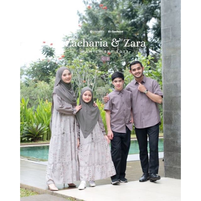 SARIMBIT YASMEERA 2023 - ZACHARIA COUPLE MOM DAD / SARIMBIT KELUARGA - Family Set Seragam Lebaran Keluarga Ied Serie Original Yasmeera