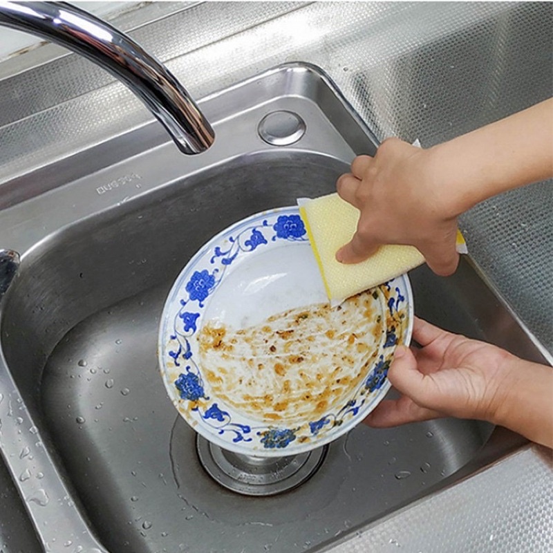 (5pcs)Spons Cuci Piring Warna Warni Spon Sponge Sabut Jaring Alat Dishwashing Dapur Masak Busa Serbaguna
