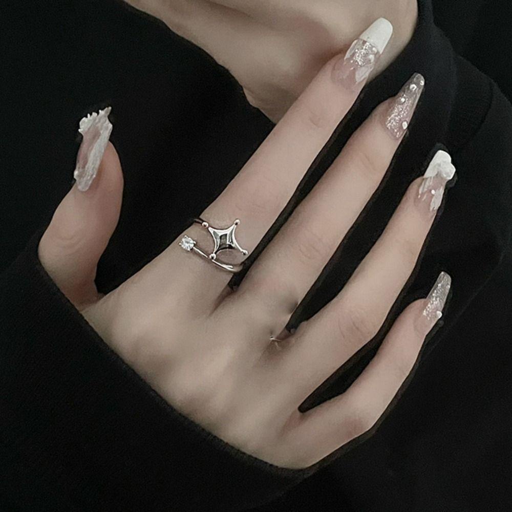 Mxbeauty Wanita Terbuka Cincin Trendi Hadiah Untuk Gadis Bintang Tidak Teratur Retro Temperamen Gaya Korea Ring