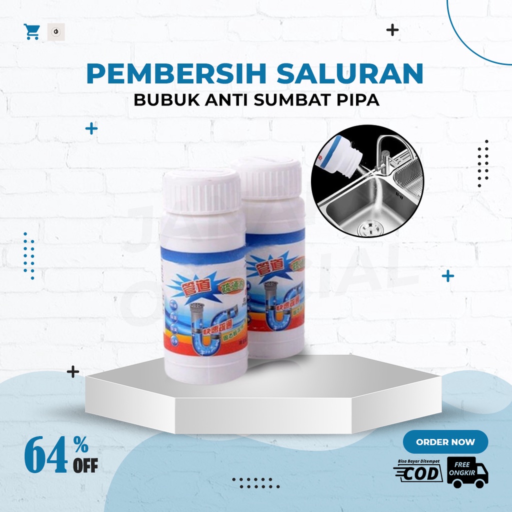 Bubuk Anti Sumbat Pembersih Saluran Air Pipa Obat Anti Mampet Wastafel Pelancar WC Ampuh