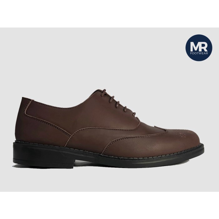 Sepatu Kulit Pria - Ibiza Wingtip Oxford Brown Coklat - MR. Footwear (Pantofel Formal Kerja)