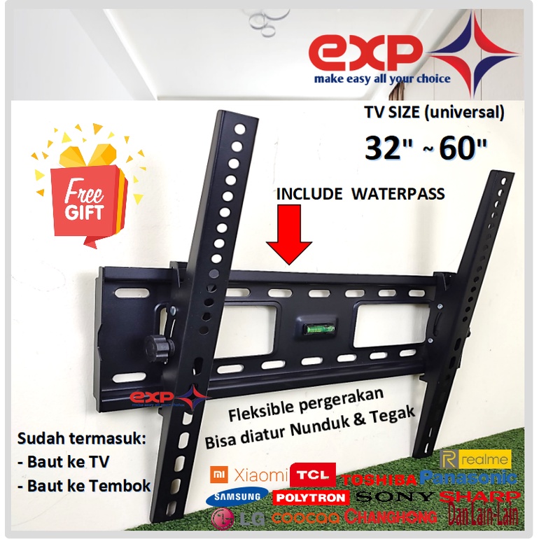 Bracket TV Universal 32 s/d 60 inch semua ukuran BIG SIZE EDITION! (IMPORT QUALITY) GARANSI 100% ORI