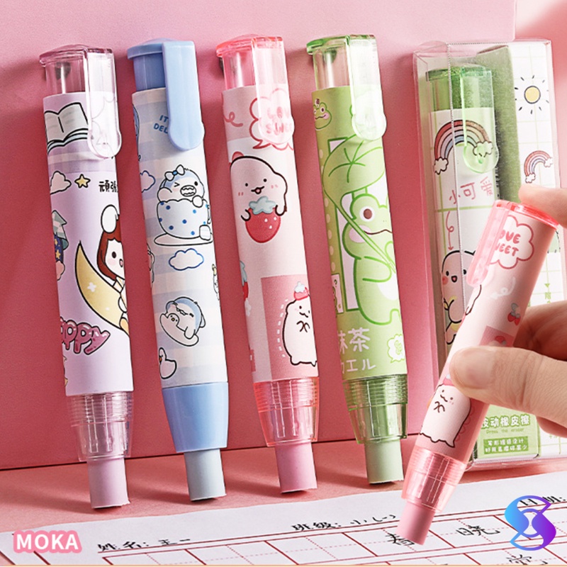 

Eraser Pen/Mechanic Eraser / Penghapus mekanik Cute FREE 2 pc Refill-Suning Mall