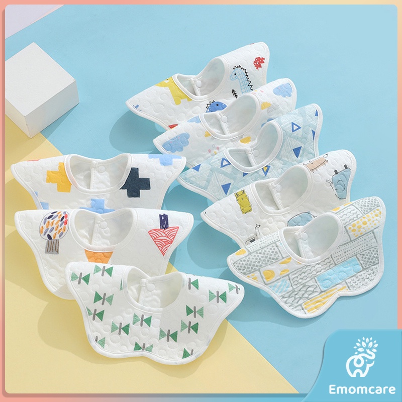 Celemek bayi Anti Muntah Bib Slabber Handuk Air Liur Baby Bahan Katun Celemek Makan Bayi