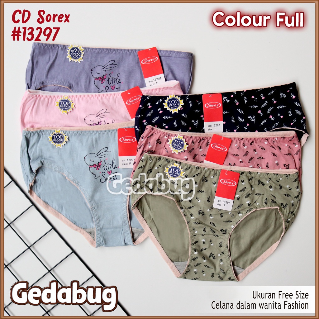 CD Wanita Sorex 13297 Fashion | Celana dalam motif Cantik | Free Size Gedabug