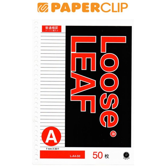 

Kertas Loose Leaf A4 Toyo L-50 Garis