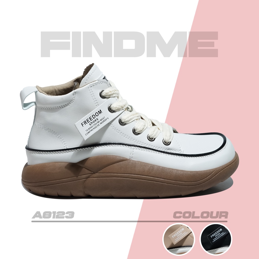 SEPATU SNEAKERS WANITA DESAIN SIMPLE ELEGANT GAYA BOOTS KOREA NICE BAHAN PU IMPORT A8123