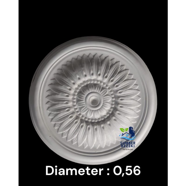 Lis/List Profil Gypsum Plafon, Bunga Lampu Motif Matahari Besar