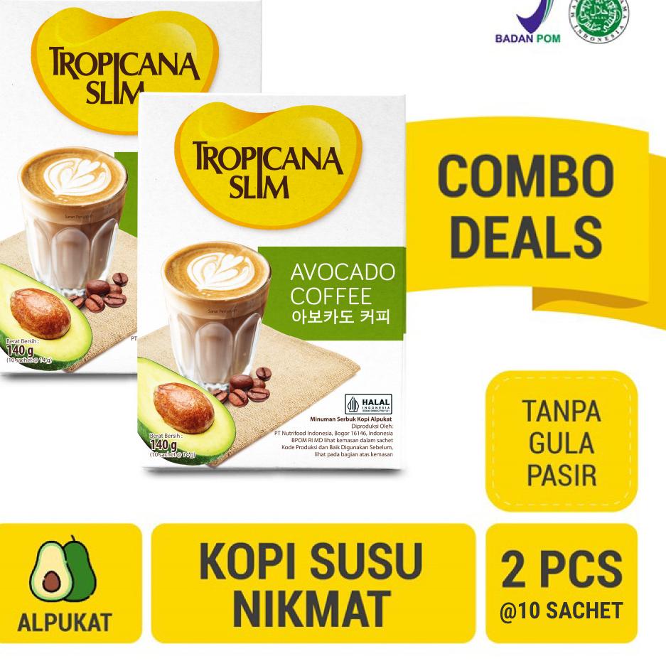 

TrxT9f9E Twin Pack - Tropicana Slim Avocado Coffee 10 Sachet - Kopi Susu Nikmat Tanpa Gula Pasir