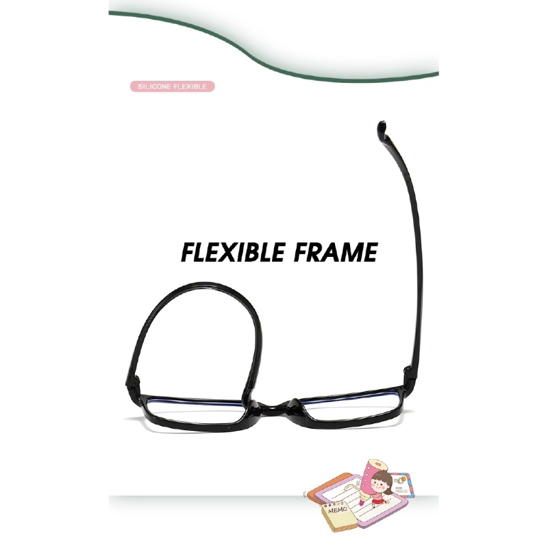 (YUZHU) Kacamata Anti Radiasi Untuk Anak-Anak Frame Oval Fleksibel Eyeglasses Anti Blue Light Eyeglasses for Children