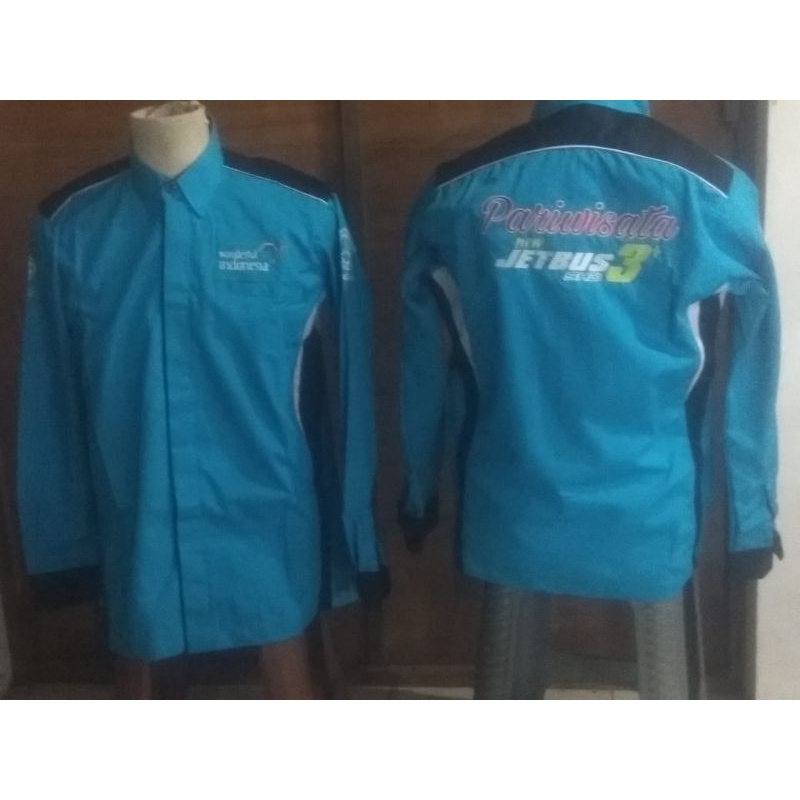 Kemeja lengan panjang jetbus3 batik kemeja busmania pecinta bus pariwisata