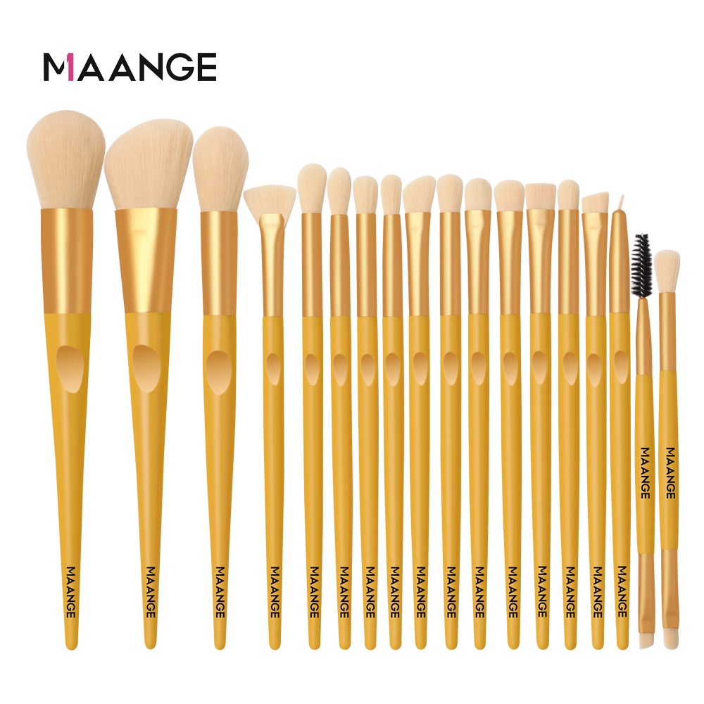 MAANGE Brush Kit 18 Pcs Brush Kosmetik Pro Nylon Makeup Brushes Kit Kuas Perona Mata Bedak Perona Mata Kuas