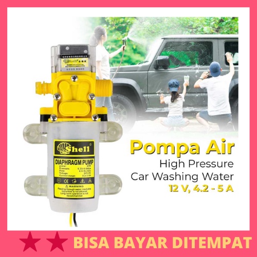 Pompa Air High Pressure Car Washing Water Diaphragm Pump / Pompa Pendorong Dorong Sedot Hisab Air Cu