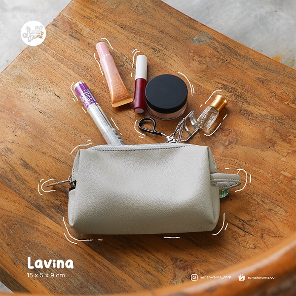 Rumah Warna Pouch Make Up Lavina Bahan Vinyl Tahan Air