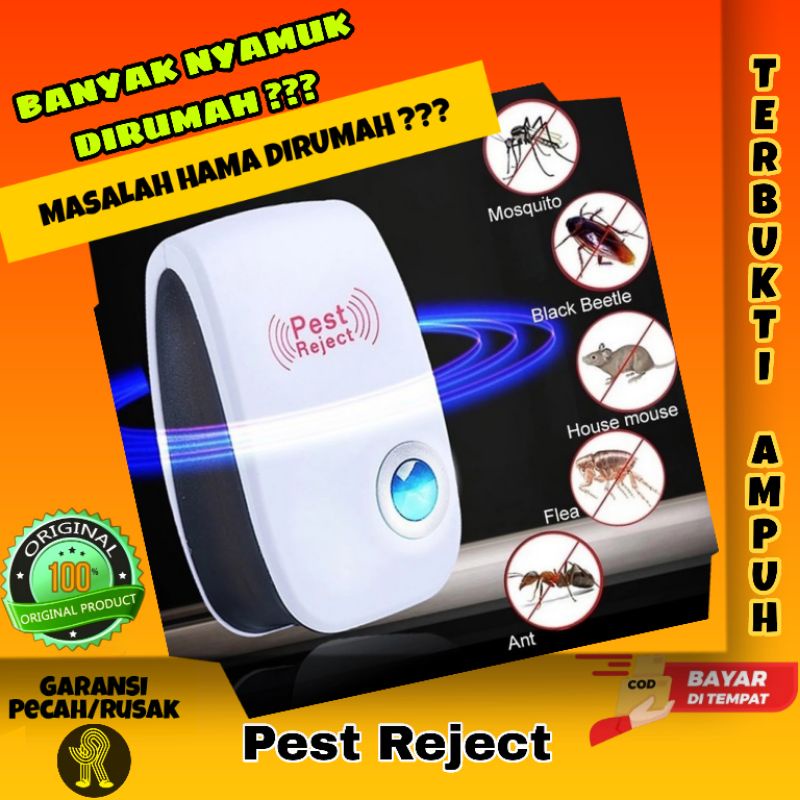 Alat Pengusir Nyamuk Elektrik | Pembasmi Hama Serangga Tikus Kecoa Lalat Nyamuk | Pest Reject Ultrasonik