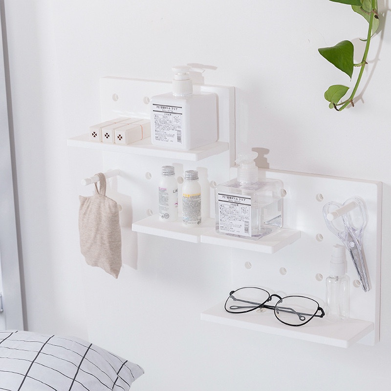 SEVENTEEN PEG BOARD RAK PAJANGAN DINDING TEMPEL MULTIFUNGSI RAK TEMPEL PEGBOARD LUBANG SERBAGUNA RAK DAPUR KAMAR MANDI GANTUNGAN TEMPEL DINDING RACK STORAGE