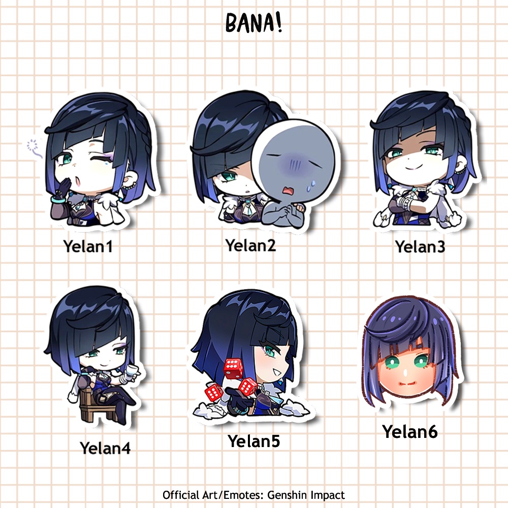 

Stiker Genshin Impact YELAN Sticker Vinyl Waterproof Bijian | BANA