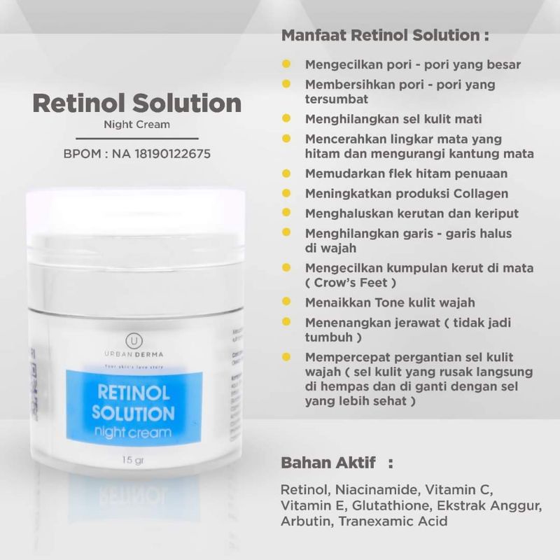 CREAM RETINOL SOLUTION Urban Derma by Rendi