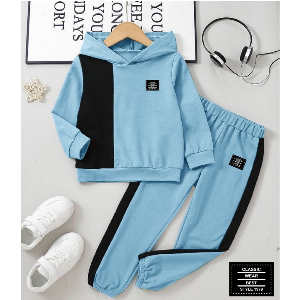 Set Wanita Model Hoodie Terbaru Viral Tangan Panjang Matt Babyterry /Set Hitami Size M-L-XL-XXL Set Sport Wanita/Stelan Olah Raga Wanita Kekinian