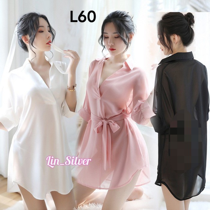 Dress Lingerie Baju Kemeja Panjang Wanita Transparan Seksi Cantik
