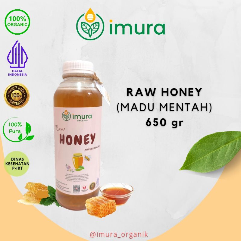 

IMURA Raw Honey 650 gram Madu Asli Murni 100% Natural Organik