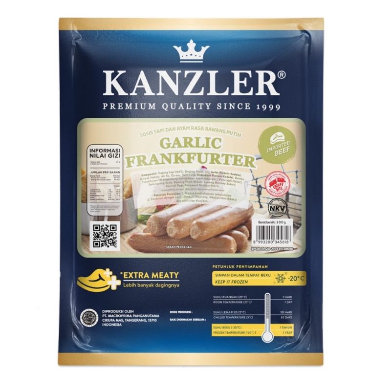 KANZLER Sosis Garlic Frankfurter 300 gr