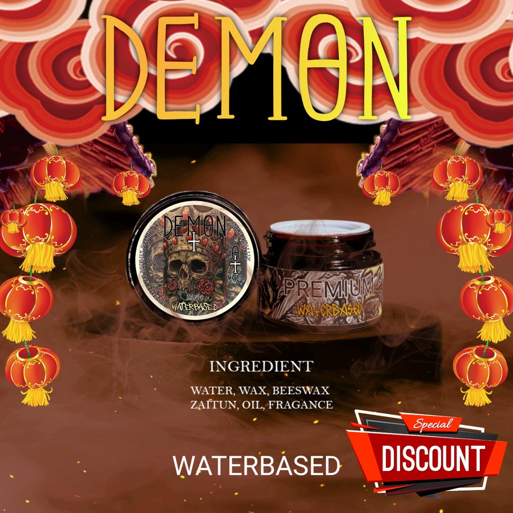 PAKET 6PCS DEMON POMADE POT KACA PREMIUM WATERBASED 55GRAM