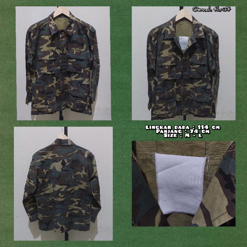 Jaket Parka  M65 Camo Vintage Second Original.