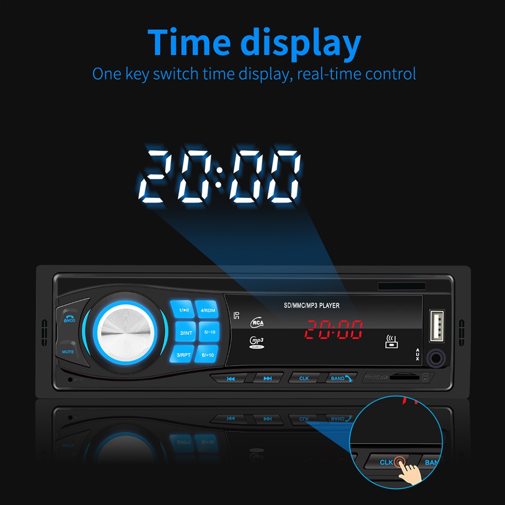 ESSGOO Single 1 Din Car Stereo Radio Bluetooth MP3 Car Player FM Receiver USB/TF/AUX Radio