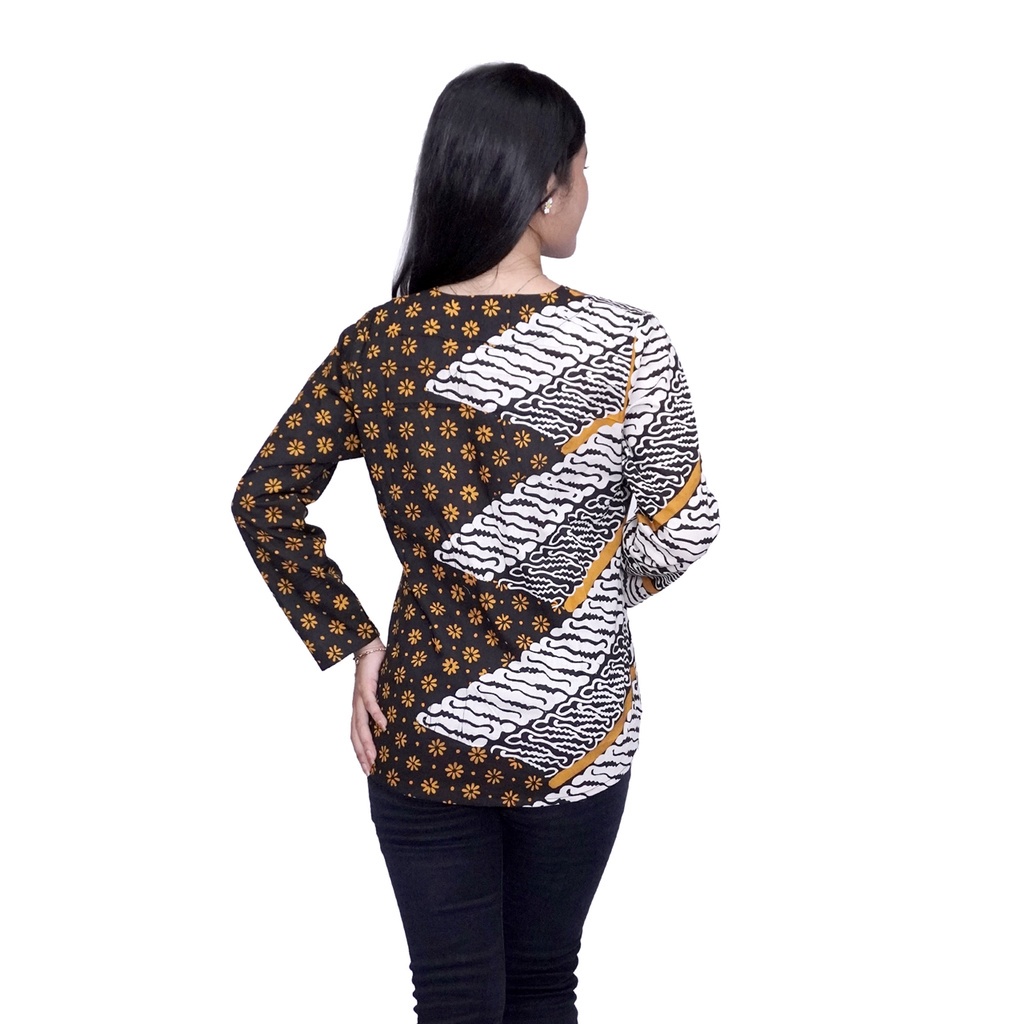 Atasan Batik Wanita Batik Cap Modern Minimalis primadona Blouse Batik Wanita