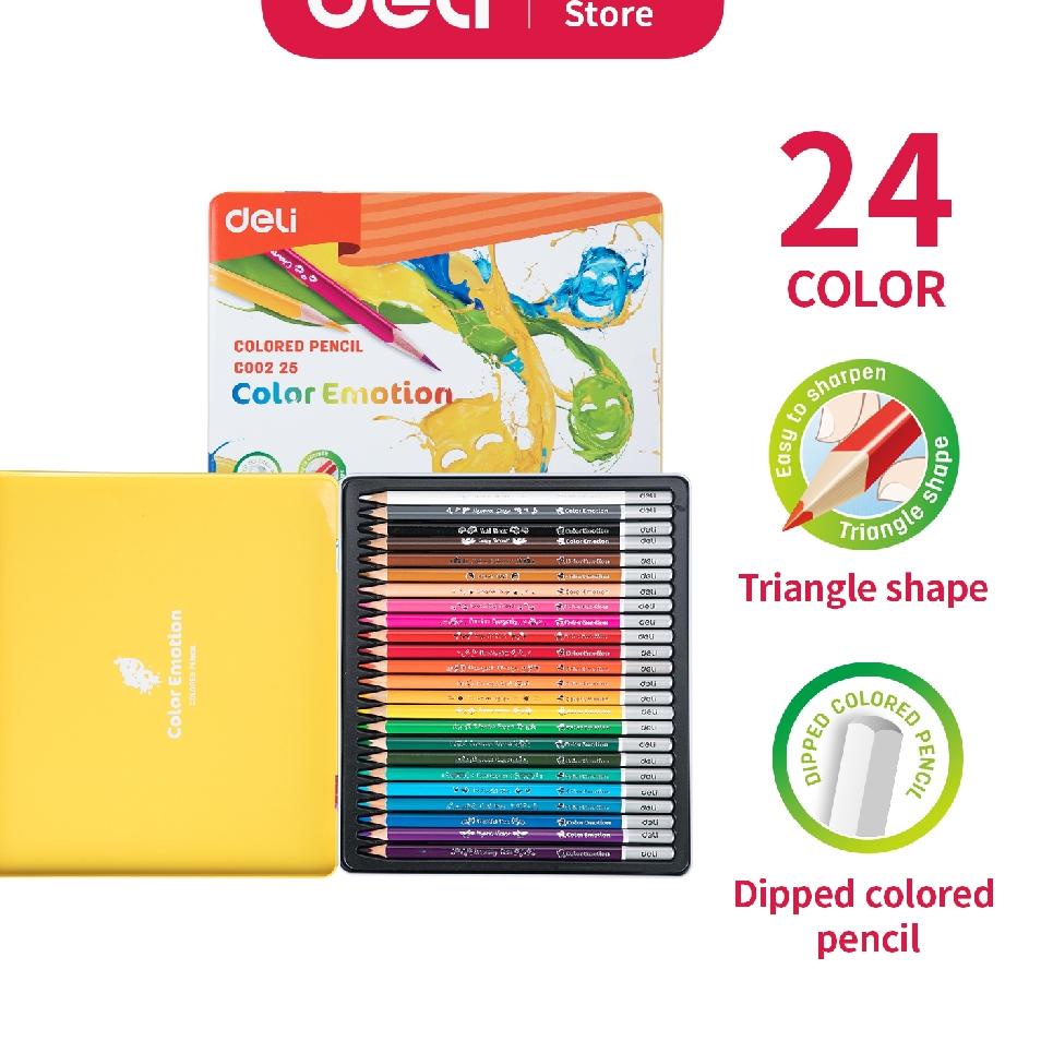 

Special Deli Pensil Warna Halus 24 Warna Bentuk Segitiga Ergonomis EC !!