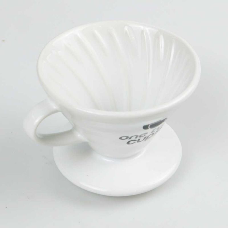 One Two Cups Filter Penyaring Kopi V60 Glass Coffee Filter Dripper - ZM00639 Putih 1 - 4 Cups