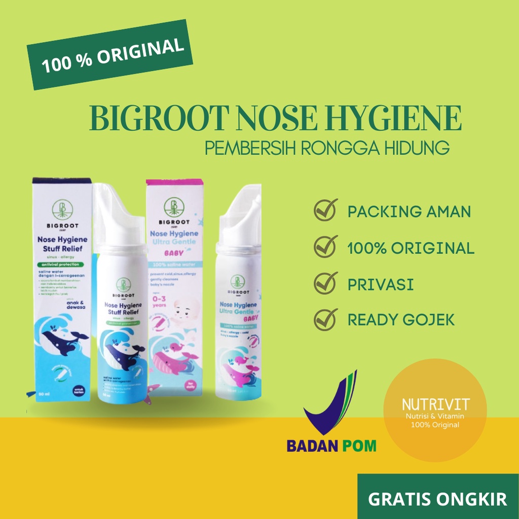 Bigroot Nose Hygiene Ultra 50 ml Semprot Hidung Pilek BABY / ANAK /DEWASA