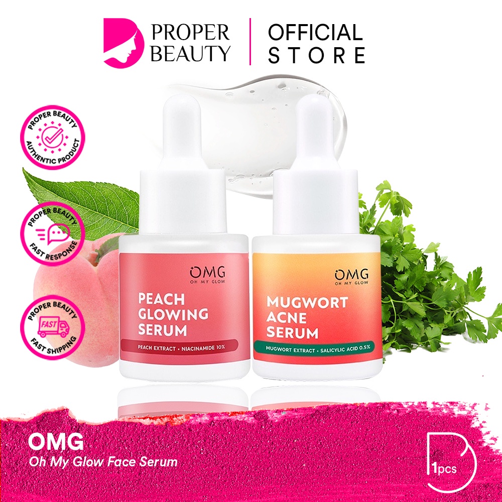 OMG Oh My Glow Face Serum 20ml | Peach Glowing Mugwort Acne Juicy Skin