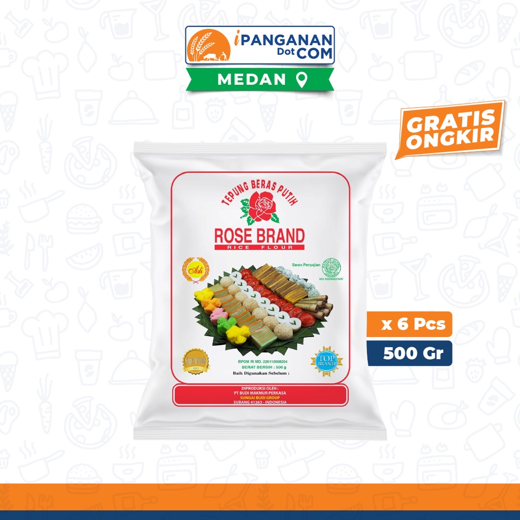 

Tepung Beras Rose Brand 500 Gr x 6 Pack - MDN