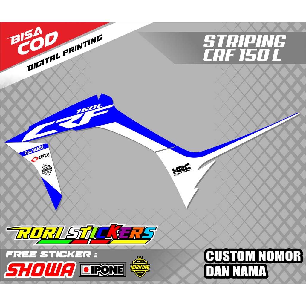 STRIPING VARIASI CRF 150 L / STIKER MOTOR CRF 150 L SUPERMOTO
