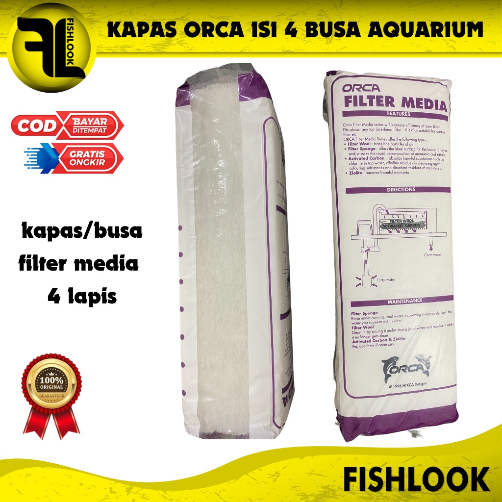 Orca filter media aquarium kapas filter 4 lapis tebal high quality