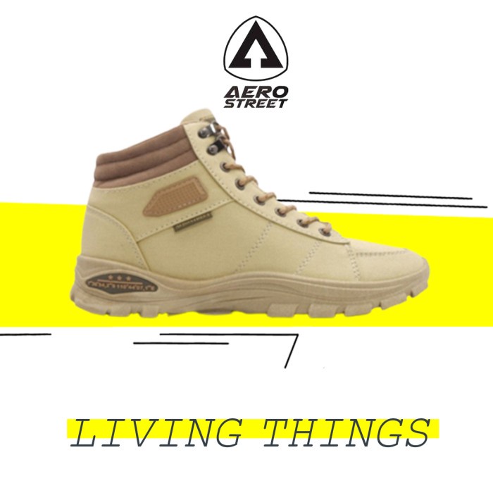 AEROSTREET TACTICAL COKLAT KREM - SEPATU SNEAKERS BOOTS PRIA CREAM