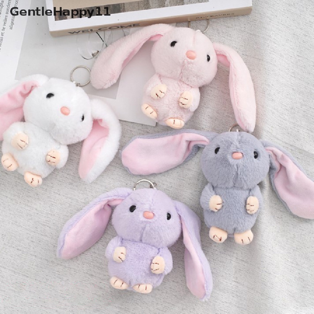 Gentlehappy Liontin Boneka Kelinci Bertelinga Panjang Lucu little white rabbit plush gift Boneka Tas Gantungan Kunci Liontin Hadiah Anak Tidur Boneka id