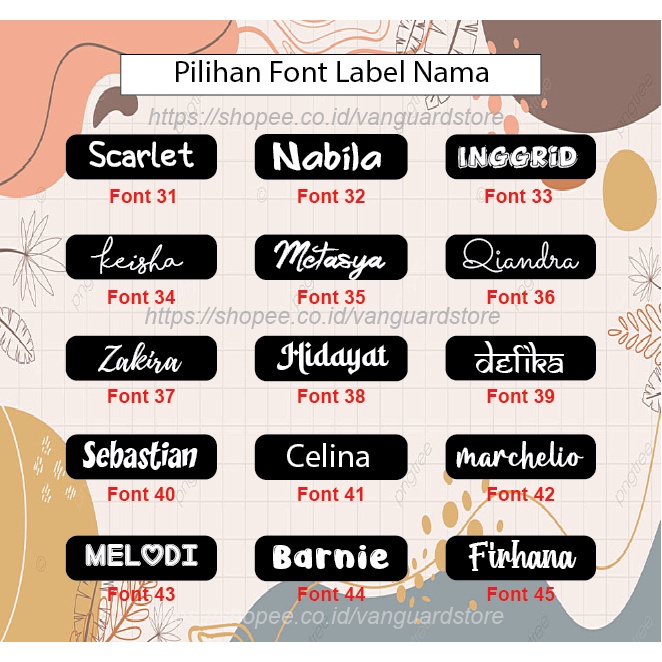 CUSTOM LABEL NAMA SERAGAM ANAK SEKOLAH STIKER KAOS SABLON SETRIKA PESANTREN NAME TAG LAUNDRY