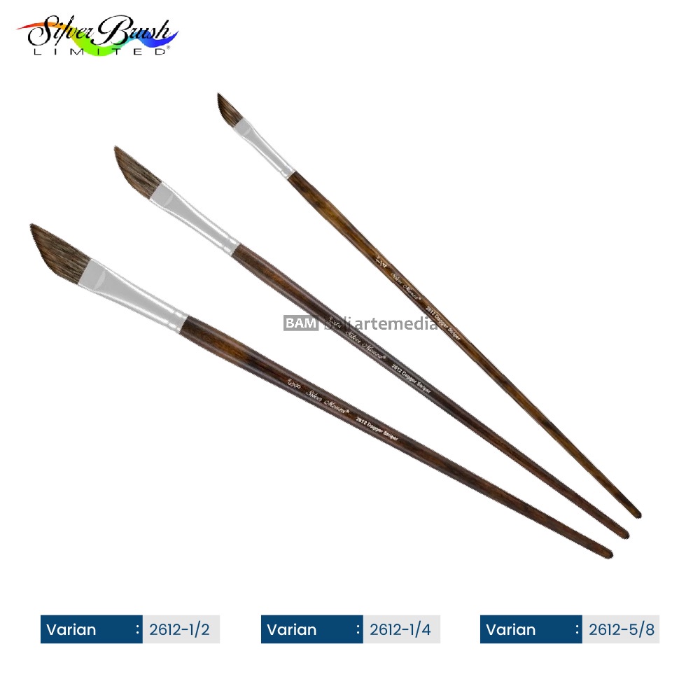 Alat Menggambar Kuas Lukis Kecil Silver Brush Monza® 2612 Dagger Striper Termurah Terlaris By Bali Artemedia