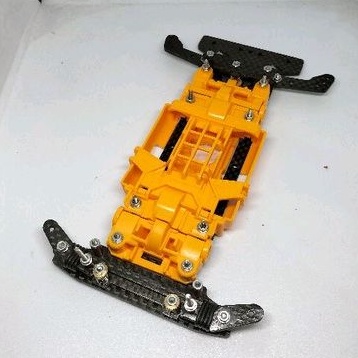 Tamiya STO kosongan murah - MS chassis suspensi ORANGE/BIRU - bumper pivot anchor