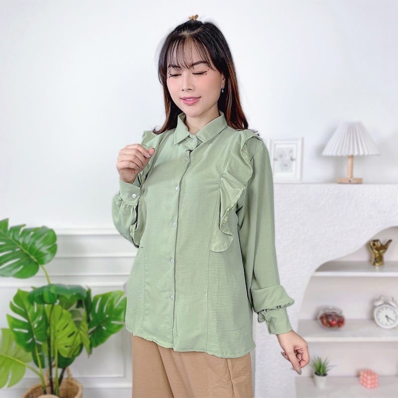 NETA BLOUSE CRINKLE AIRFLOW / ATASAN WANITA VIRAL / OOTD STYLE TERBARU (BANYAK SIZE M. L. XL)