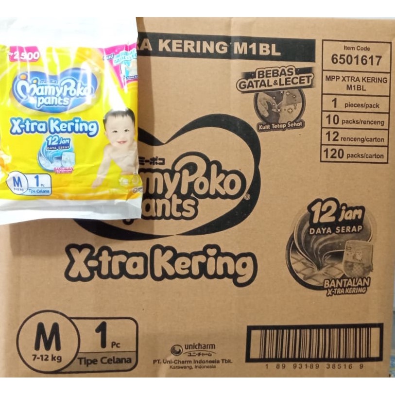 Mamypoko Pants Popok Celana Karton/ Kardus / Dus Xtra Kering S38/M32/L28/XL26/XXL24/S Renceng /M Renceng /L Renceng /XL Renceng /XXL Renceng