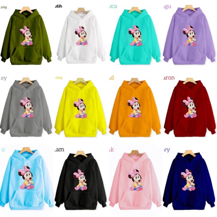 Hzl_outfit Sweater Hoodie Anak Perempuan Minie Baby