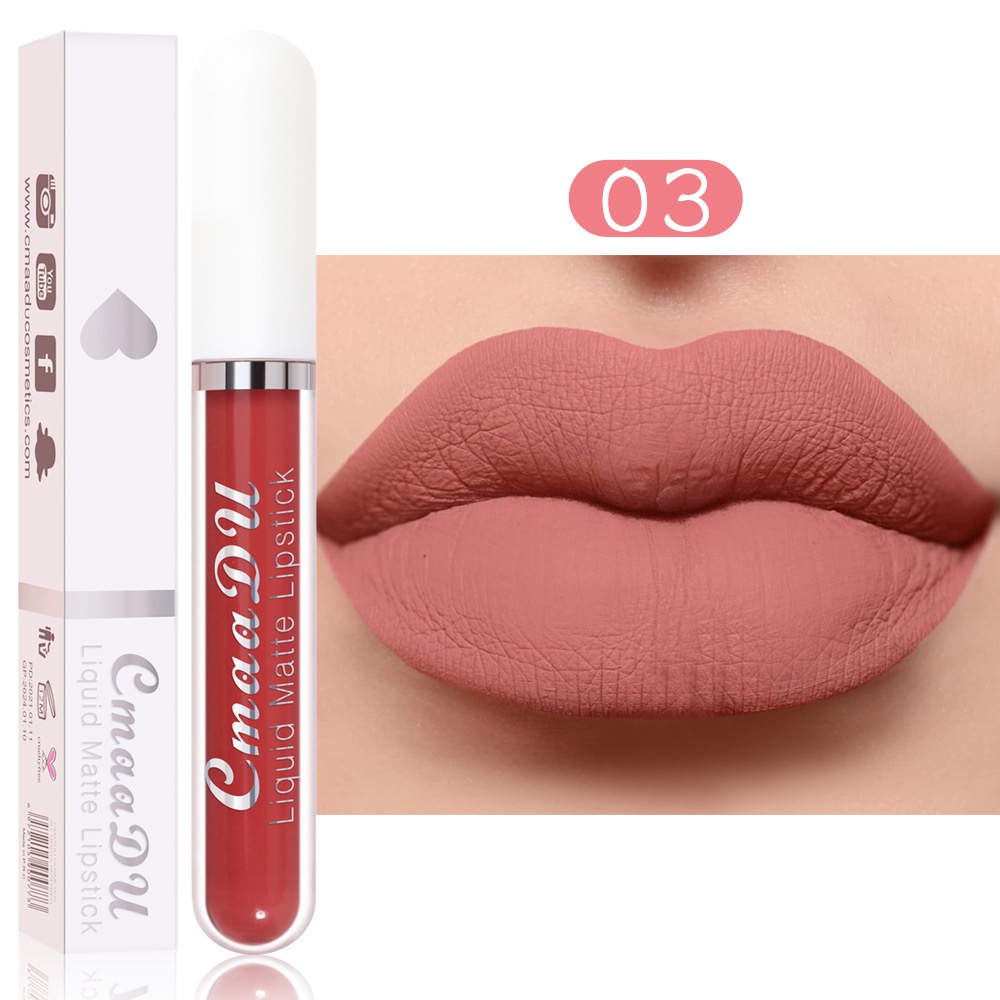 ORIGINAL CMAADU LIQUID MATTE LIPSTICK MINI 18 COLORS WATERPROOF LONGLASTING VELVET KEMASAN PUTIH