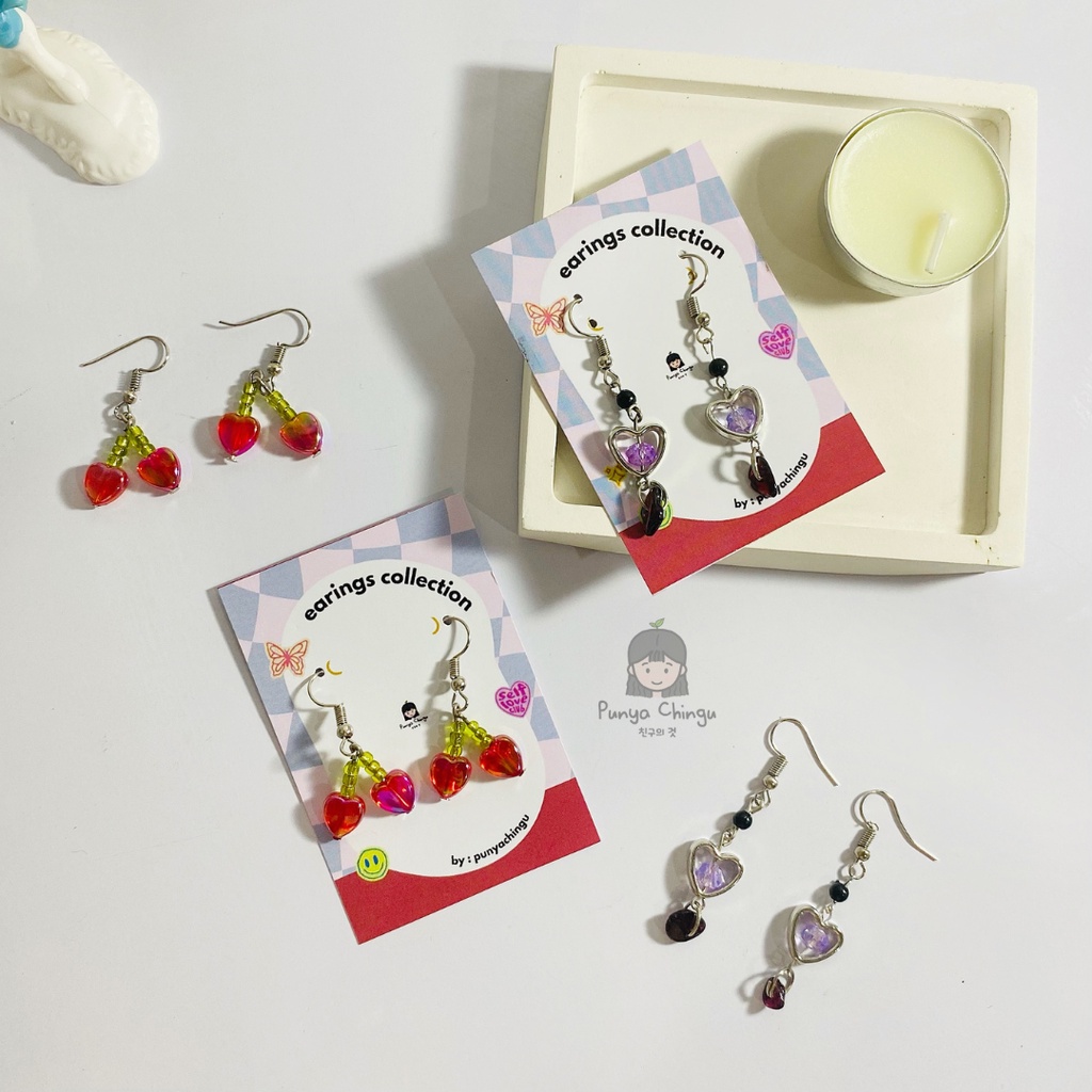 Beaded Earings | Anting gantung | Korean aesthetic